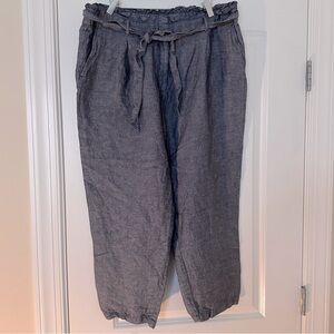LAST CHANCE 11/21!  LOFT Chambray paper bag waist ankle pants